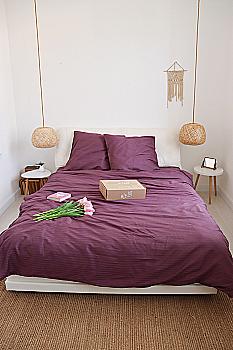 Постельное белье LeLIT, Сатин, Сливовой, Евро, SS-3020 (50/70)