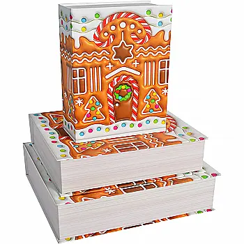 Подарункова коробка прямокутна НР, "Пряничний будиночок", 23*16,2*6 см, 1403221511