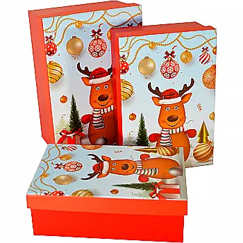 Подарункова коробка прямокутна НР, "Різдвяна картина", 22*15*11,5 cм, 1103364703