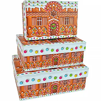 Подарункова коробка прямокутна НР, "Різдвяний пряничний будиночок", 16*11*7 cм, 1103406401