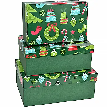 Подарункова коробка прямокутна НР, зелена, 23*16*9,5 см, 1103410313