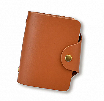 Визитница терракотовая базовая кожаная.