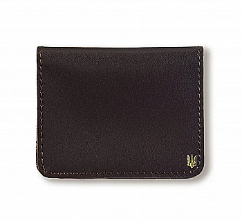 Картхолдер для карток з маленьким гербом (темно-коричневий)