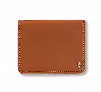 Картхолдер для карток з маленьким гербом (теракотовий)