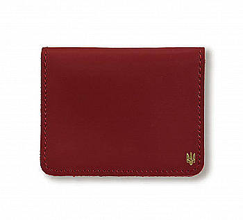 Картхолдер для карток з маленьким гербом (червоний)