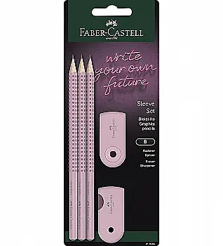 Набор GRIP 2001 карандаш чернографитный В 3 шт Rose Shadows+ чинка 182734 1 шт+ резинка 182434 1 шт, в блистере, 217084 Faber-Castell