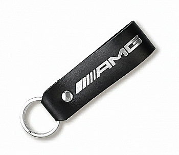 Брелок-петля для авто AMG (чорний, срібне тиснення)