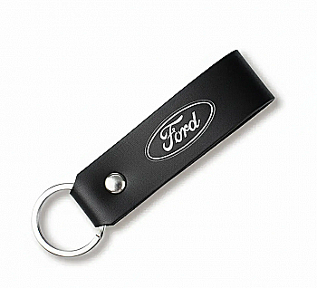 Брелок-петля для авто FORD (чорний, срібне тиснення)