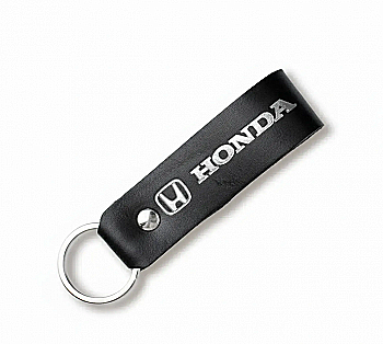 Брелок-петля для авто HONDA (чорний, срібне тиснення)