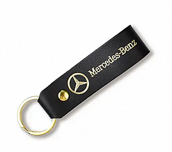 Брелок-петля для авто MERCEDES-BENZ (чорний, золоте тиснення)