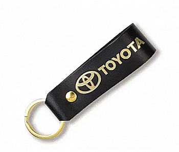 Брелок-петля для авто TOYOTA (черный, золотое тиснение)