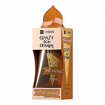 Увлажняющий крем для тела с ароматом соленая карамель HiSkin Crazy Ice Cream, 200 мл