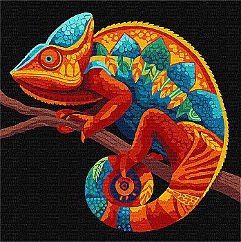 Картина по номерам 30*30 см "Темный хамелеон", KHO6835, ТМ "Ideyka"
