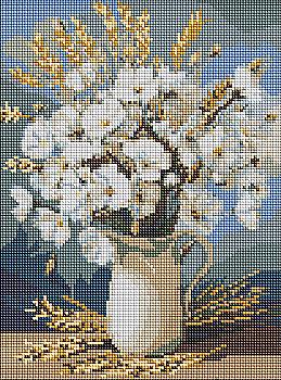 Набір з алмазною мозаїкою "Білі маки і пшениця" 30*40 см, AMO20053, ТМ "Ideyka"