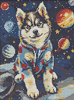 Набір з алмазною мозаїкою "Космічний хаскі" 30*40 см, AMO8075, ТМ "Ideyka"