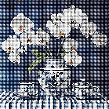 Набір з алмазною мозаїкою "Орхідея в порцеляні" 40*40 см, AMO8255, ТМ "Ideyka"