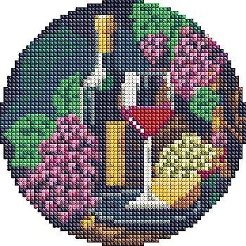 Набір з алмазною мозаїкою "Вишукана дегустація" на круглому підрамнику d 19 см, AM-R7922, ТМ "Ideyka"