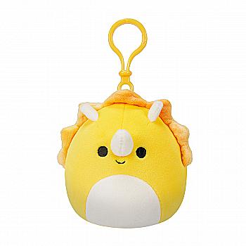М`яка іграшка на кліпсі SQUISHMALLOWS - ТРИЦЕРАТОПС, 9 см, SQCP00216