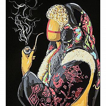 Набір для розпису по номерах 40*50 см "Ладанна" на чорному фоні, AH1145, ТМ "Strateg"