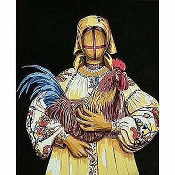 Набір для розпису по номерах 40*50 см "Ранкова" на чорному фоні, AH1150, ТМ "Strateg"