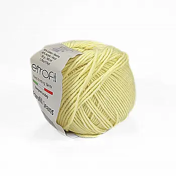 Пряжа Etrofil Jeans/Этрофил Джинс, бледно-желтый 007, Etrofil