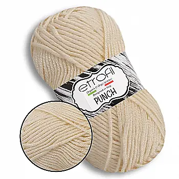 Пряжа Punch/Пунч, кремовий, 72106, Etrofil