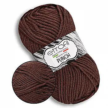 Пряжа Punch/Пунч, темно-коричневый, 77080, Etrofil