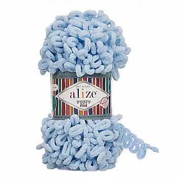Пряжа микрополиэстер 218 Голубой мел, TM Alize Puffy Fine