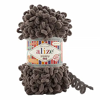 Пряжа микрополиэстер 305 Ореховый, TM Alize Puffy Fine