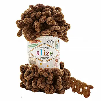 Пряжа микрополиэстер 321 Кофейный, TM Alize Puffy