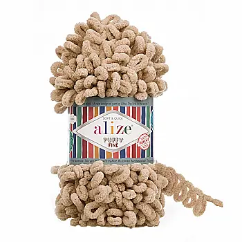 Пряжа микрополиэстер 415 Бежевый, TM Alize Puffy Fine