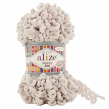 Пряжа микрополиэстер 599 Слоновая кость, TM Alize Puffy Fine
