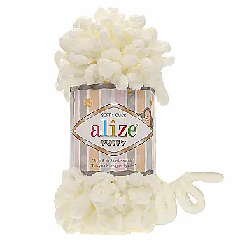 Пряжа микрополиэстер 62 Молочный, TM Alize Puffy Fine