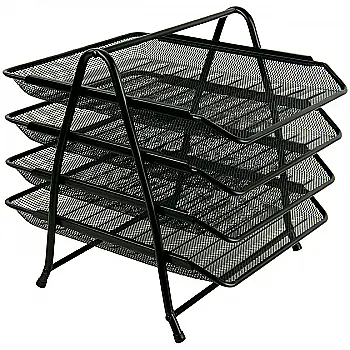 Лоток горизонтальний 4 в 1 металевий, чорний, 2129-01-A