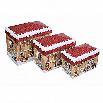 Подарункова коробка новорічна прямокутна велика, 7-1909-022