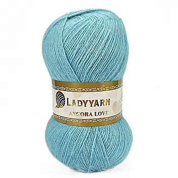 Пряжа Angora Love/Ангора Лав, блакитно-бірюзовий, HN020, Lady Yarn
