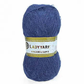Пряжа Angora Love/Ангора Лав, синій, HN019, Lady Yarn