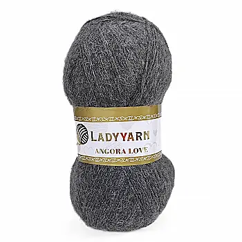 Пряжа Angora Love/Ангора Лав, темно-сірий, HN023, Lady Yarn