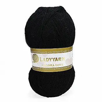 Пряжа Angora Love/Ангора Лав, чорний, HN015, Lady Yarn