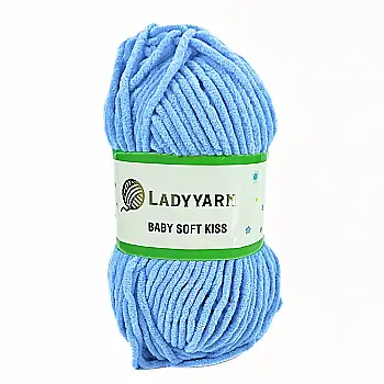 Пряжа Baby Soft Kiss/Бебі Софт Кіс, блакитний, SL1015, Lady Yarn