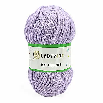 Пряжа Baby Soft Kiss/Бебі Софт Кіс, бузковий PL086, Lady Yarn