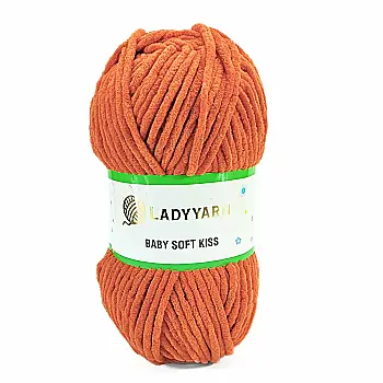 Пряжа Baby Soft Kiss/Бебі Софт Кіс, морквяний, PL087, Lady Yarn