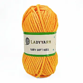 Пряжа Baby Soft Kiss/Бебі Софт Кіс, помаранчевий, PL090, Lady Yarn