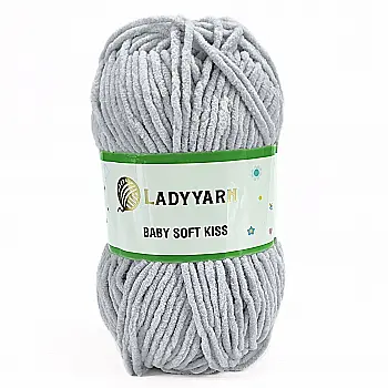 Пряжа Baby Soft Kiss/Бебі Софт Кіс, світло-сірий, SL1013, Lady Yarn