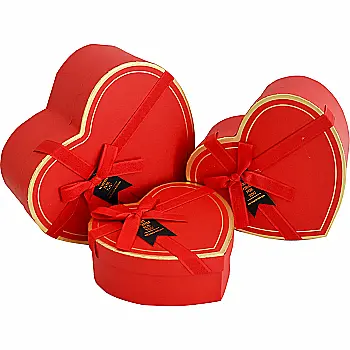 Подарочная коробка в форме сердца, красная с бантом, 22*20*9 см, 3103454703