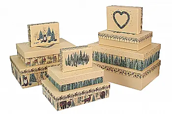 Подарочная коробка прямоугольная НР, бежевая, 37*27*11 см, 17108032210