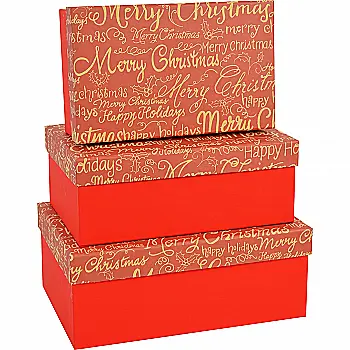 Подарочная коробка прямоугольная НР, красная "Merry Christmas", 19*12*6,5 см, 1103460811