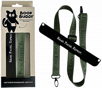 Закладка с ремешком "Read. Pause. Repeat"