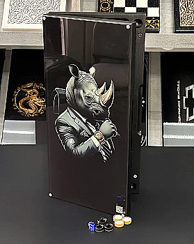 Стеклянные нарды "Носорог" 50*24 см, 270011