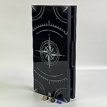 Стеклянные нарды "Роза ветров" 50*24 см, 270045